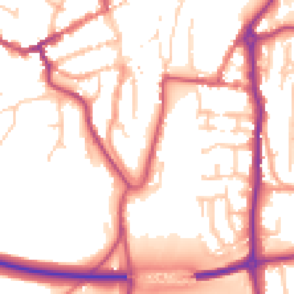 Daytime road noise heatmap for WV16 4AG