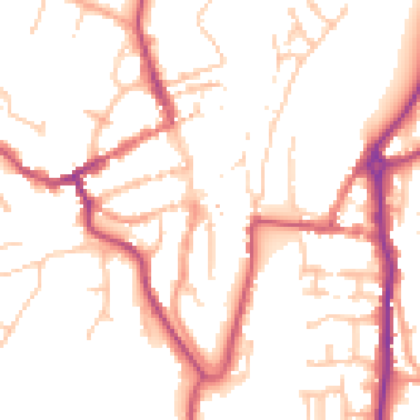 Daytime road noise heatmap for WV16 4AJ
