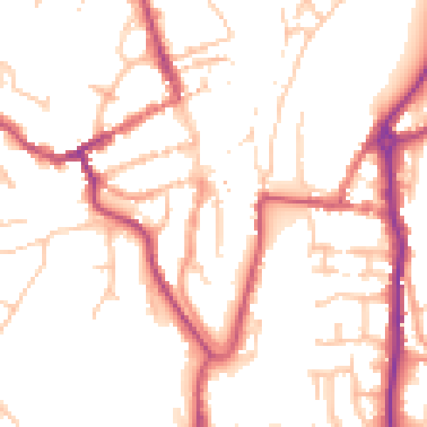 Daytime road noise heatmap for WV16 4AL