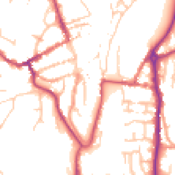 Daytime road noise heatmap for WV16 4AN