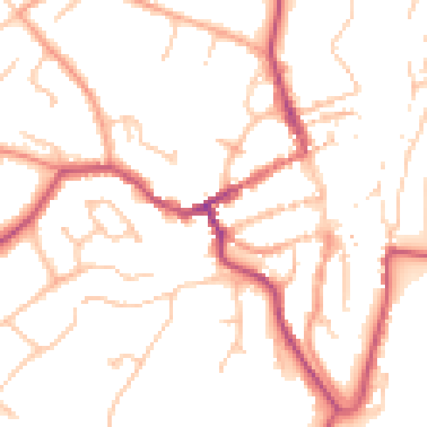 Daytime road noise heatmap for WV16 4AP