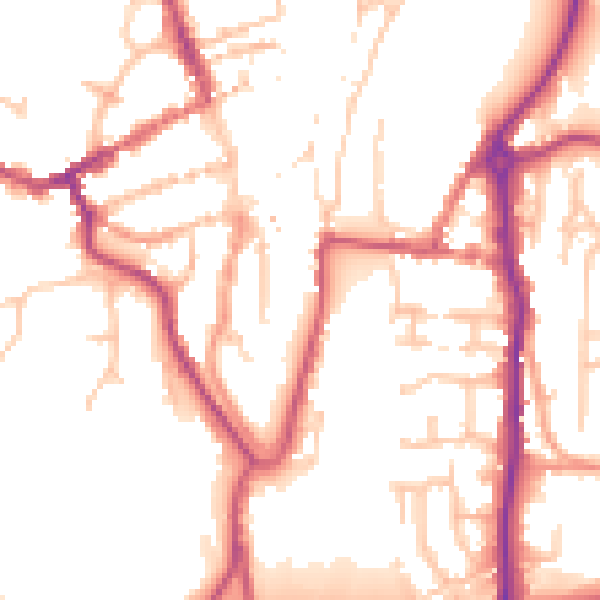 Daytime road noise heatmap for WV16 4AQ