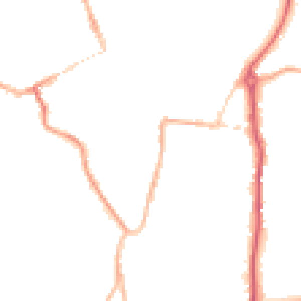 Night-time road noise heatmap for WV16 4AQ