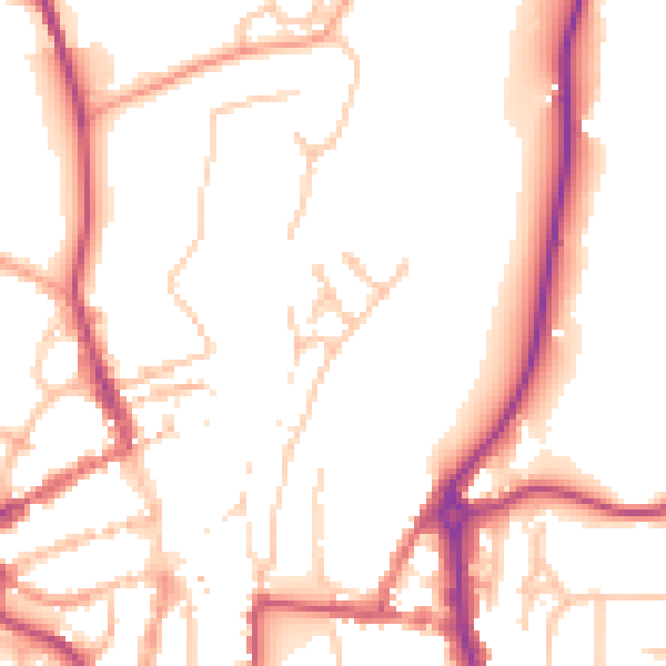 Daytime road noise heatmap for WV16 4AS
