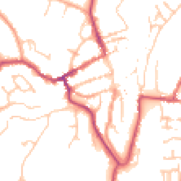 Daytime road noise heatmap for WV16 4AW