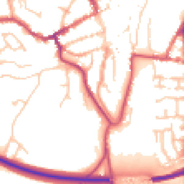 Daytime road noise heatmap for WV16 4AX