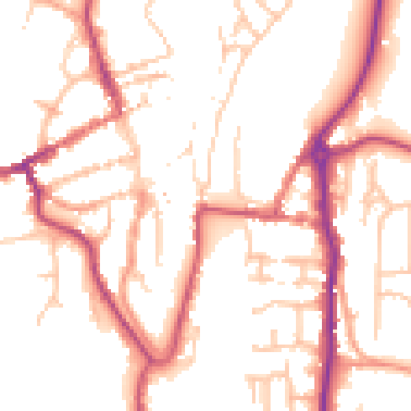 Daytime road noise heatmap for WV16 4BE
