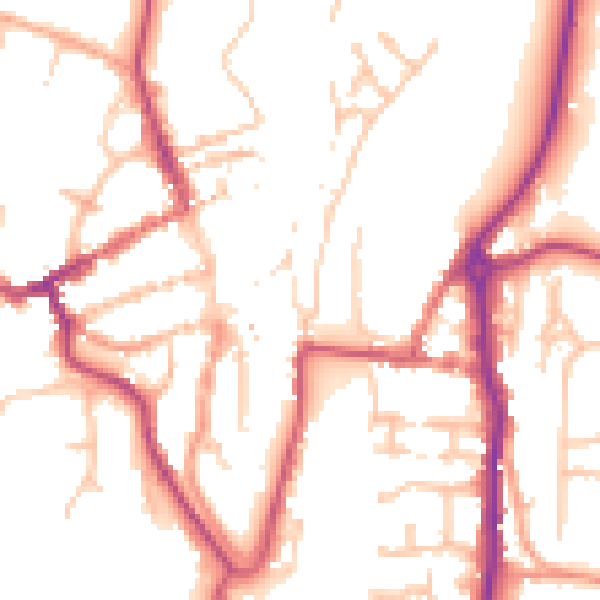 Daytime road noise heatmap for WV16 4BG