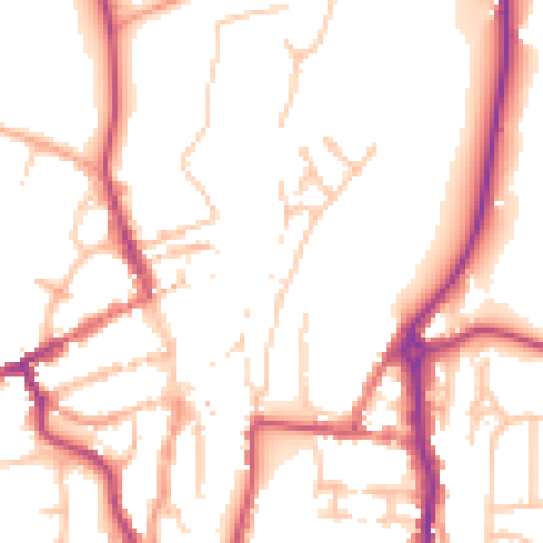Daytime road noise heatmap for WV16 4BJ