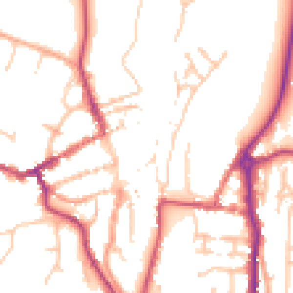 Daytime road noise heatmap for WV16 4BN
