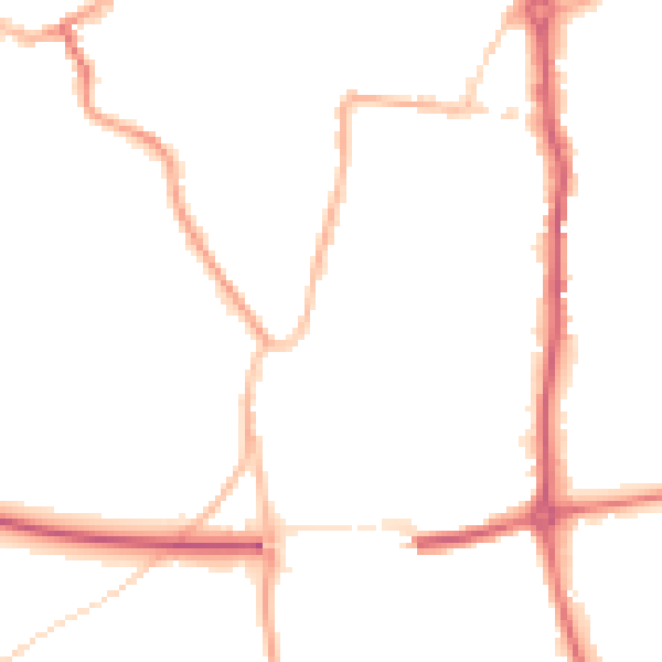 Night-time road noise heatmap for WV16 4BT