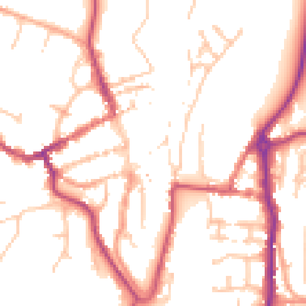 Daytime road noise heatmap for WV16 4BW