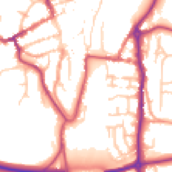 Daytime road noise heatmap for WV16 4BY