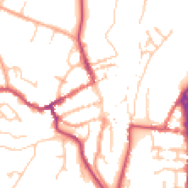 Daytime road noise heatmap for WV16 4DB