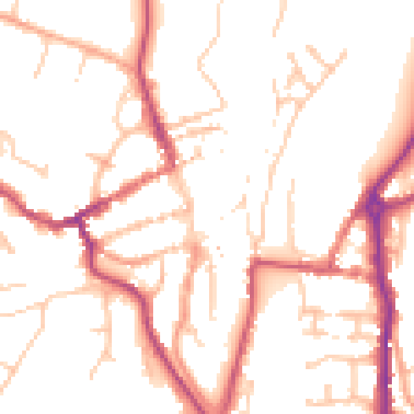 Daytime road noise heatmap for WV16 4DQ