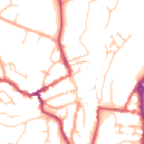 Daytime road noise heatmap for WV16 4DS