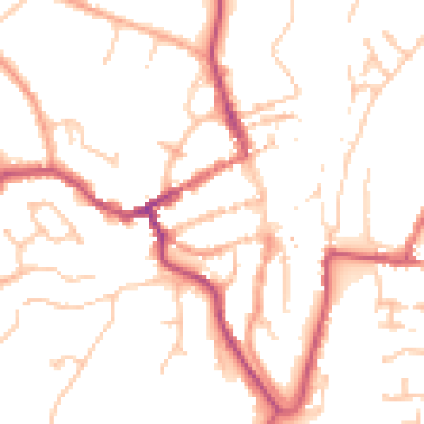 Daytime road noise heatmap for WV16 4DW