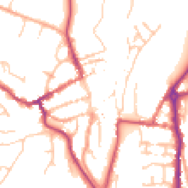 Daytime road noise heatmap for WV16 4DX