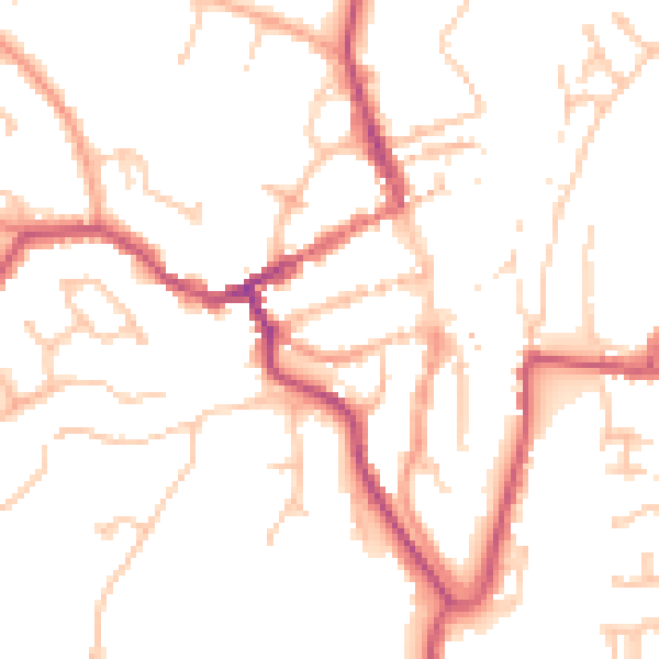 Daytime road noise heatmap for WV16 4DZ
