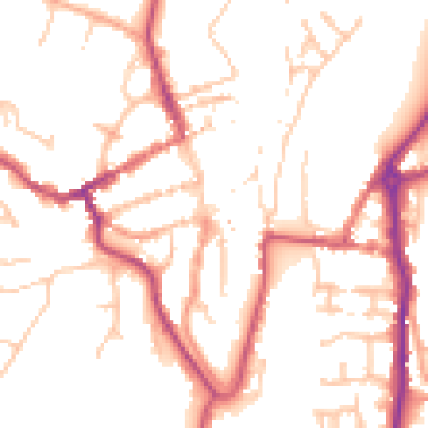 Daytime road noise heatmap for WV16 4EG