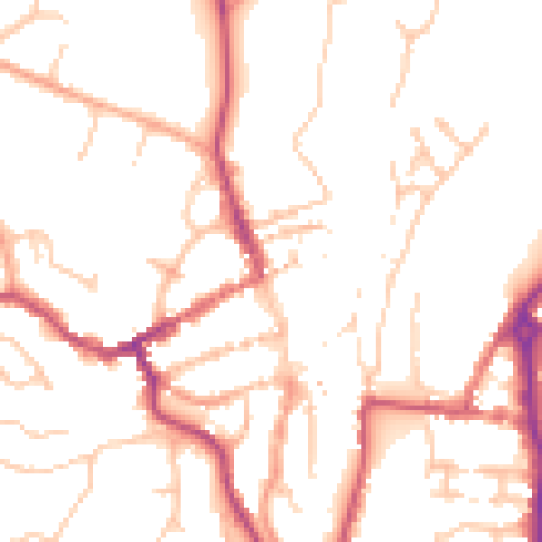 Daytime road noise heatmap for WV16 4EH