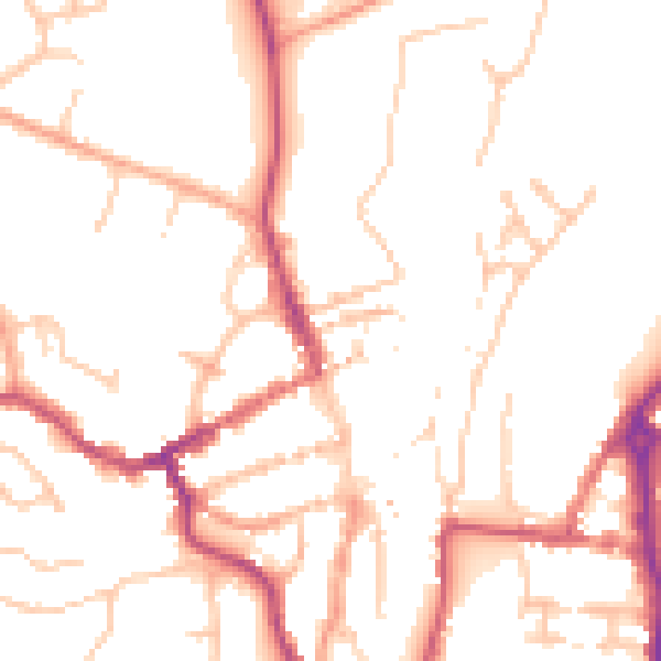 Daytime road noise heatmap for WV16 4EP