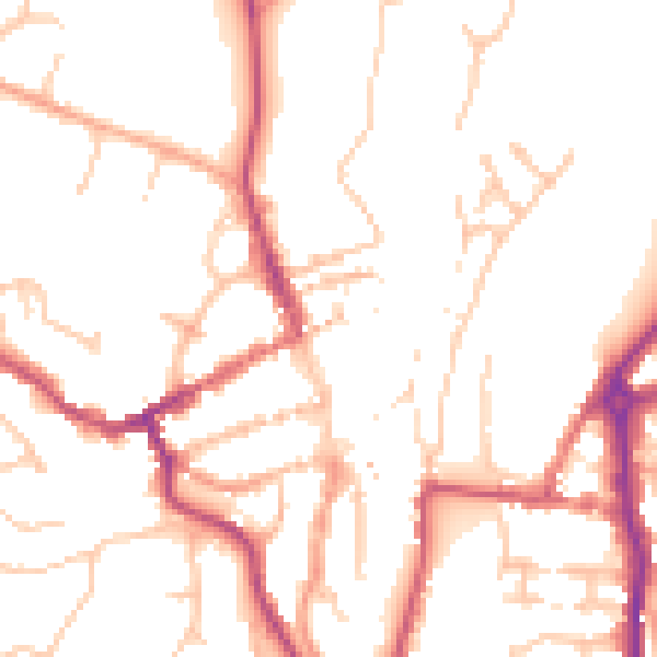 Daytime road noise heatmap for WV16 4EQ