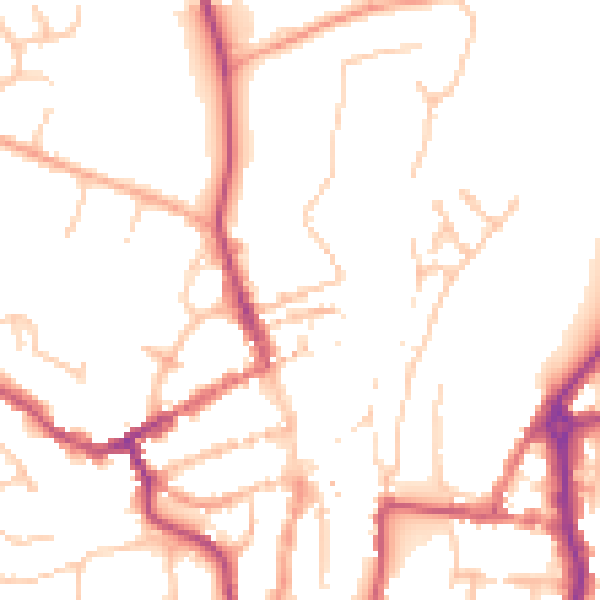 Daytime road noise heatmap for WV16 4EY