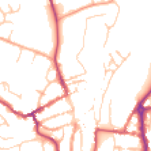 Daytime road noise heatmap for WV16 4EZ