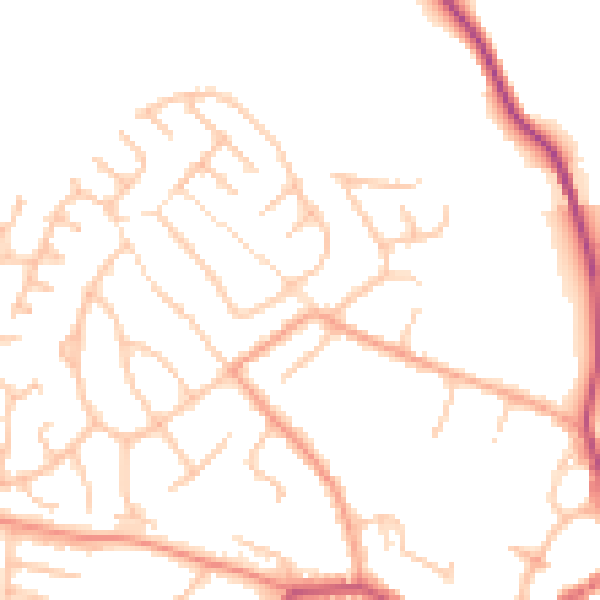 Daytime road noise heatmap for WV16 4JA