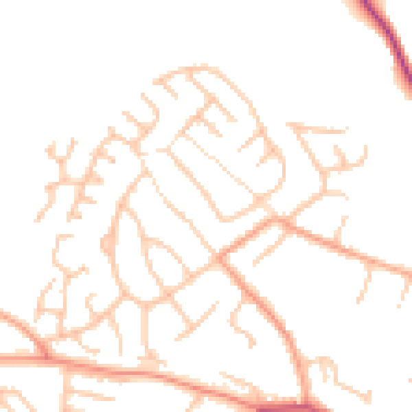 Daytime road noise heatmap for WV16 4JB
