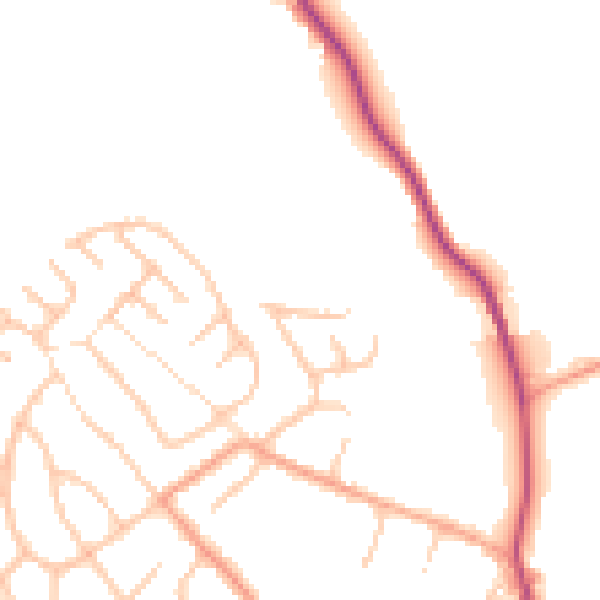 Daytime road noise heatmap for WV16 4JL