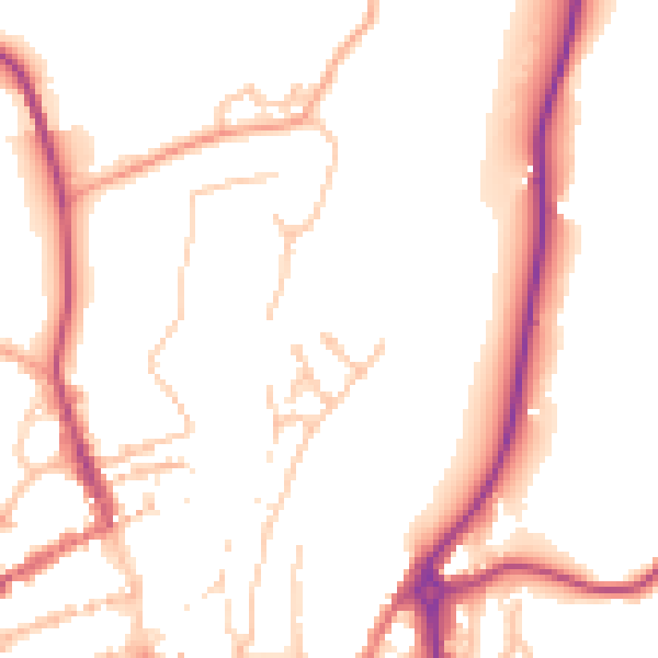 Daytime road noise heatmap for WV16 4JZ