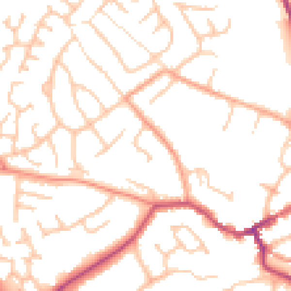 Daytime road noise heatmap for WV16 4LE