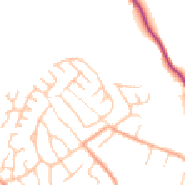 Daytime road noise heatmap for WV16 4ND