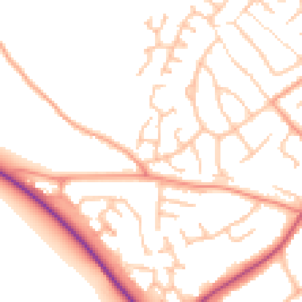 Daytime road noise heatmap for WV16 4NS