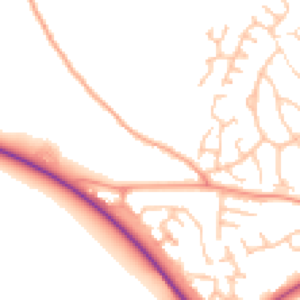 Daytime road noise heatmap for WV16 4NW