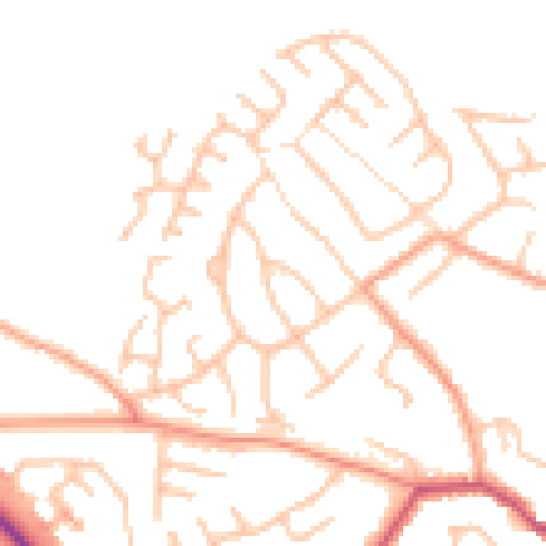 Daytime road noise heatmap for WV16 4PJ