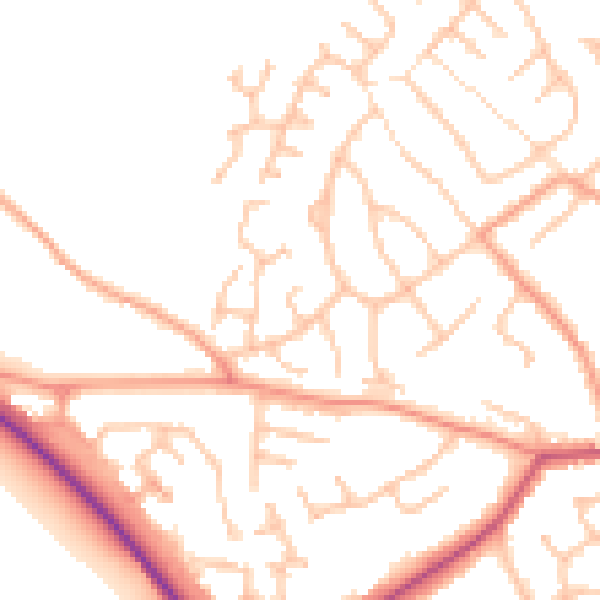 Daytime road noise heatmap for WV16 4PR