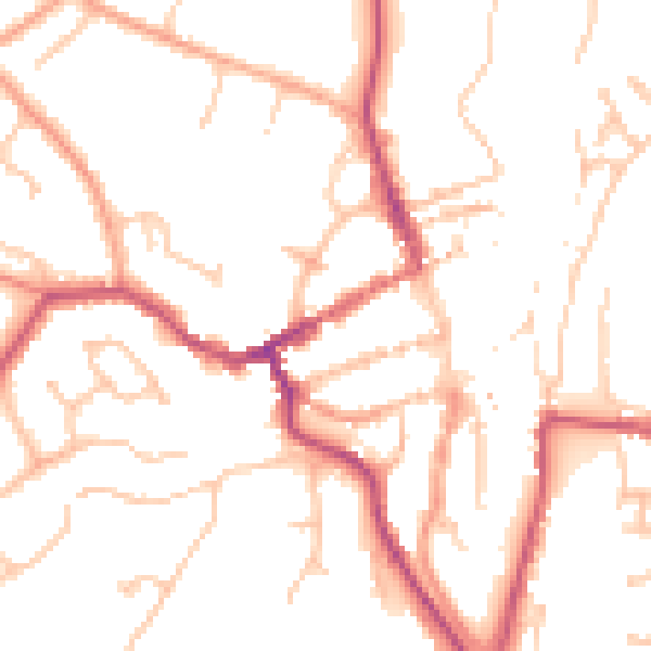 Daytime road noise heatmap for WV16 4QW