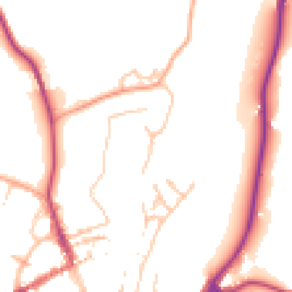Daytime road noise heatmap for WV16 4SQ