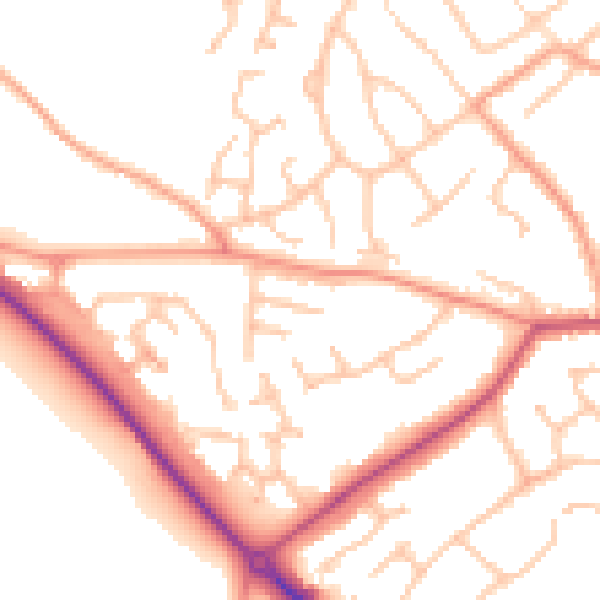 Daytime road noise heatmap for WV16 5AX