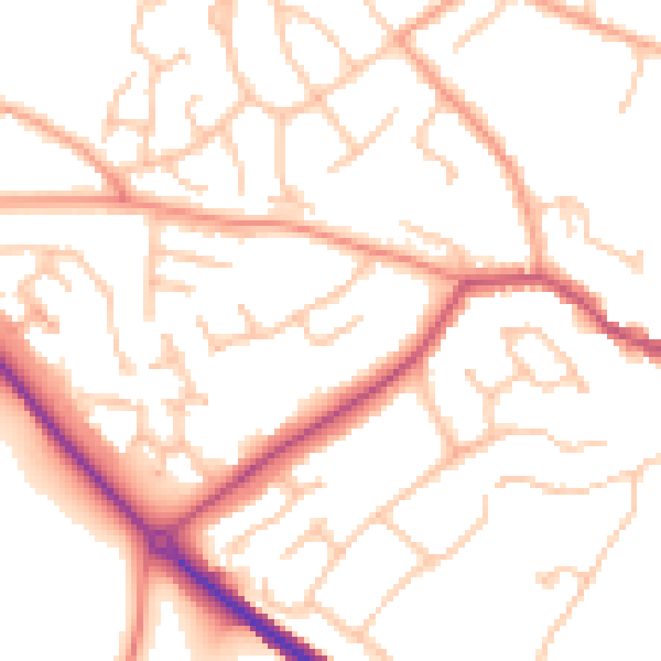Daytime road noise heatmap for WV16 5BE