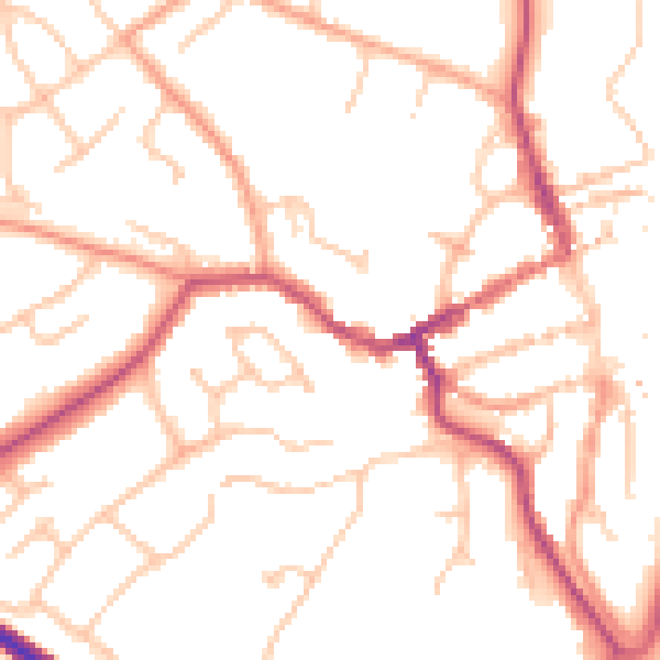 Daytime road noise heatmap for WV16 5BH