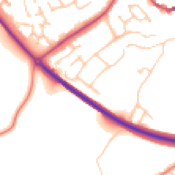 Daytime road noise heatmap for WV16 5DH