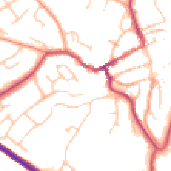 Daytime road noise heatmap for WV16 5DW