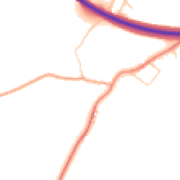 Daytime road noise heatmap for WV16 5HA