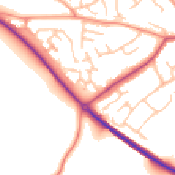 Daytime road noise heatmap for WV16 5PD