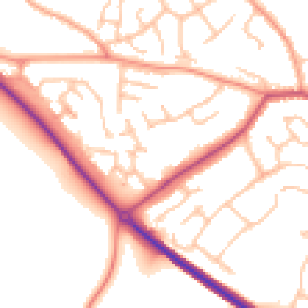 Daytime road noise heatmap for WV16 5PG