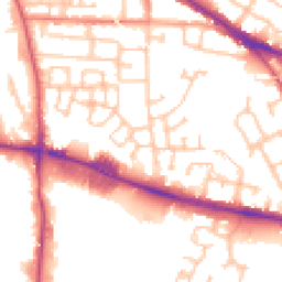 Daytime road noise heatmap for WV2 2BW